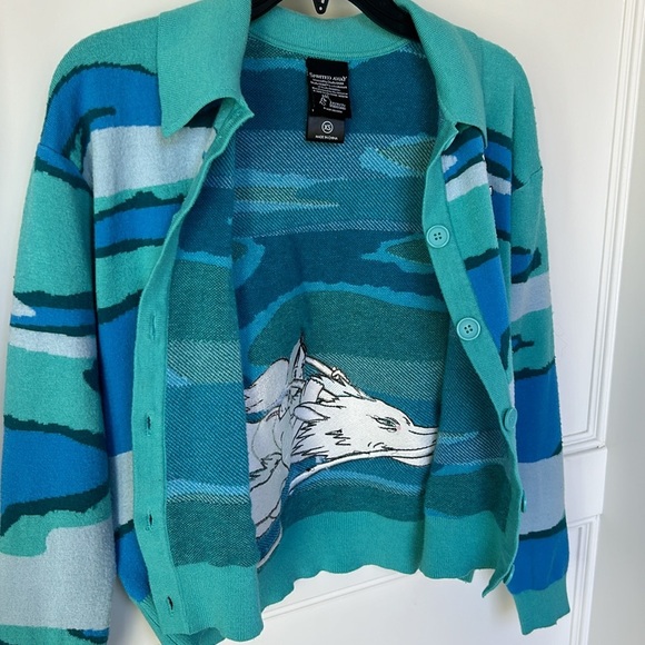 BoxLunch Studio Ghibli Spirited Away Chihiro & Haku Scenic Cardigan XS Juniors - Picture 10 of 12